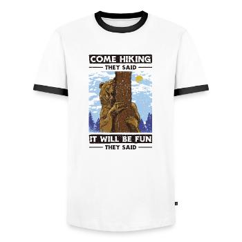 Come Hiking They Said. It will Be Fun They Said - Männer Kontrast-T-Shirt - Weiß/Schwarz - Vorne - AI Model Female 172 light (172cm) & AI Model Male 178 dark (178cm)