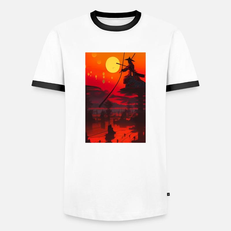 Samurai 1 - Männer Kontrast-T-Shirt - Weiß/Schwarz