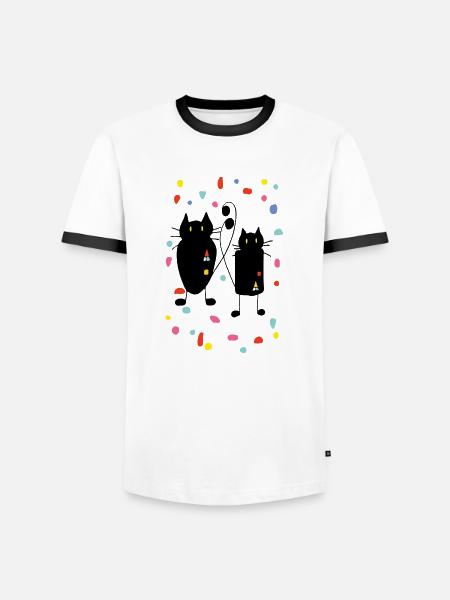 Cats - Men's Ringer Shirt - white/black