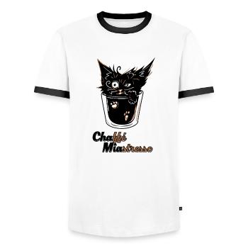 Chaffé Miastresso - Männer Kontrast-T-Shirt - Weiß/Schwarz - Vorne - AI Model Female 172 light (172cm) & AI Model Male 178 dark (178cm)
