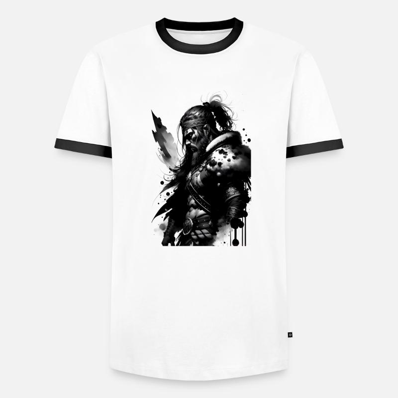 Wikinger - Männer Kontrast-T-Shirt - Weiß/Schwarz