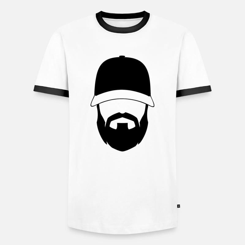 Mann mit Bart - Männer Kontrast-T-Shirt - Weiß/Schwarz