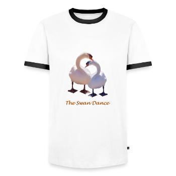 cygne - T-shirt contrasté Homme - blanc/noir - Devant - AI Model Female 172 light (172cm) & AI Model Male 178 dark (178cm)
