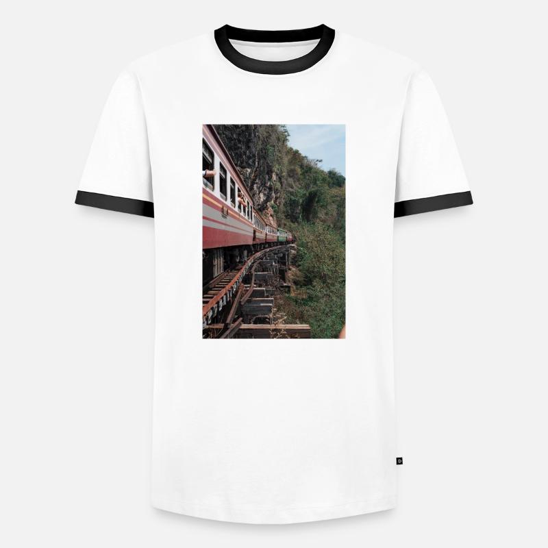 train, train - Men's Ringer Shirt - white/black