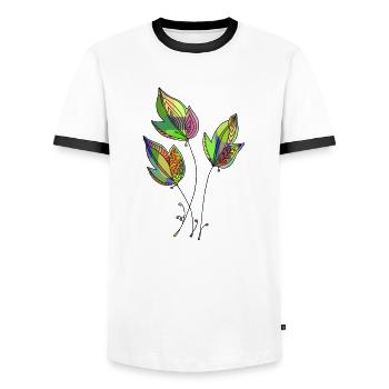 Liste - Männer Kontrast-T-Shirt - Weiß/Schwarz - Vorne - AI Model Female 172 light (172cm) & AI Model Male 178 dark (178cm)