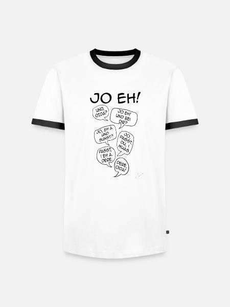 Mimikama "Ja eh" + "Oida" - Männer Kontrast-T-Shirt - Weiß/Schwarz