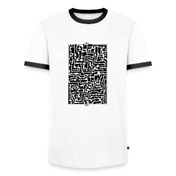 Laby Brik (monochrom noir) - T-shirt contrasté Homme - blanc/noir - Devant - AI Model Female 172 light (172cm) & AI Model Male 178 dark (178cm)