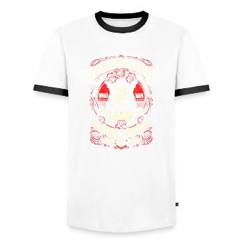 Crimson Countess Gothic Retro Vintage Bathory - Männer Kontrast-T-Shirt - Weiß/Schwarz - Vorne - AI Model Female 172 light (172cm) & AI Model Male 178 dark (178cm)