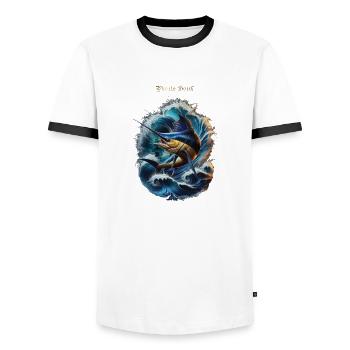marlin - T-shirt contrasté Homme - blanc/noir - Devant - AI Model Female 172 light (172cm) & AI Model Male 178 dark (178cm)