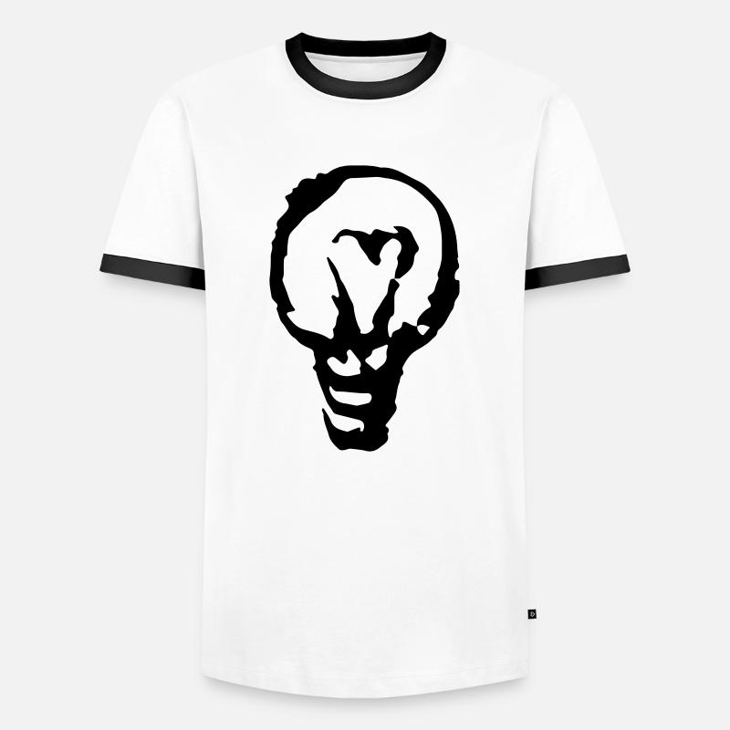 birne - Männer Kontrast-T-Shirt - Weiß/Schwarz