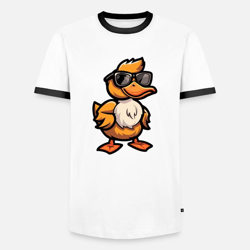 Duck Comic Cool - Men's Ringer Shirt - white/black