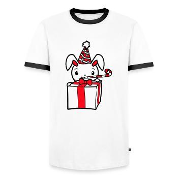Hase Geburtstag Jahre alt Geschenk Tröte Party Hut - Männer Kontrast-T-Shirt - Weiß/Schwarz - Vorne - AI Model Female 172 light (172cm) & AI Model Male 178 dark (178cm)