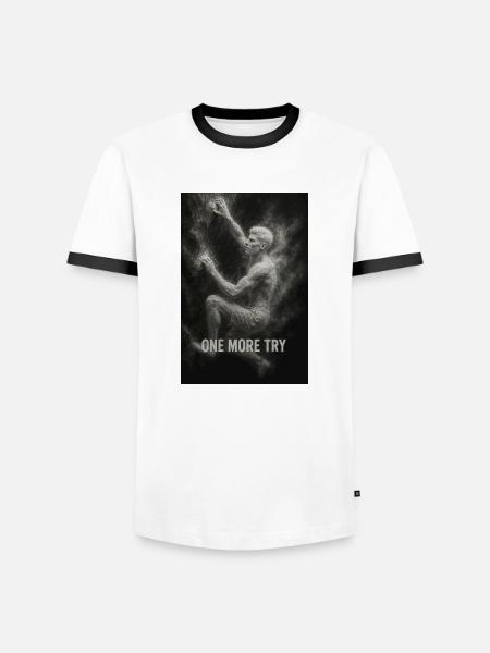 One more try. - Männer Kontrast-T-Shirt - Weiß/Schwarz