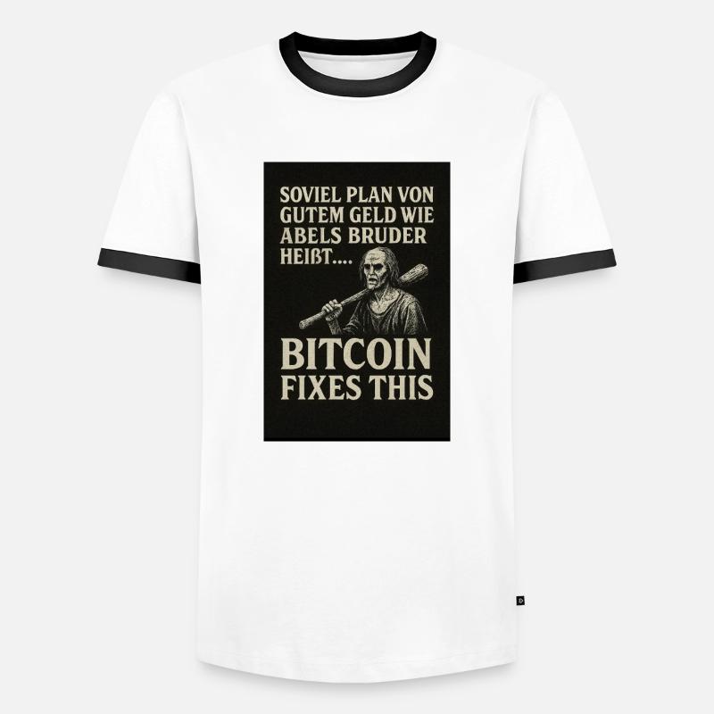 Bitcoin fixes this - Men's Ringer Shirt - white/black