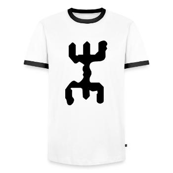 kabyle - T-shirt contrasté Homme - blanc/noir - Devant - AI Model Female 172 light (172cm) & AI Model Male 178 dark (178cm)