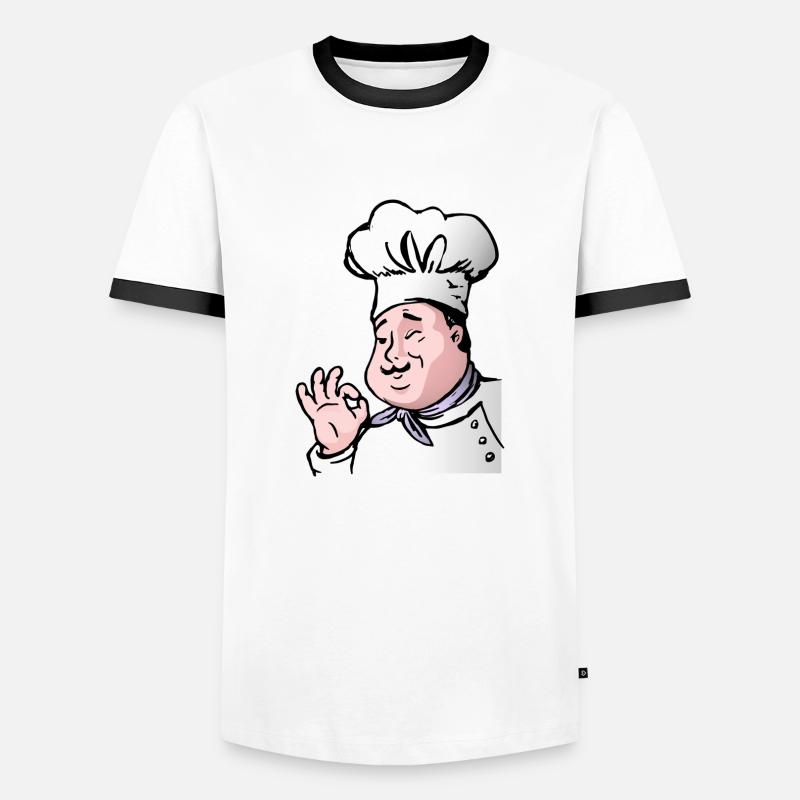 Chefkoch - Männer Kontrast-T-Shirt - Weiß/Schwarz