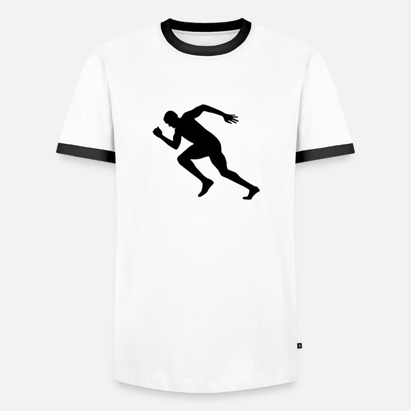 Runner, Running, Sprinter - Men's Ringer Shirt - white/black