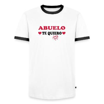 Abuelo te quiero - Men's Ringer Shirt - white/black - Front - AI Model Female 172 light (172cm) & AI Model Male 178 dark (178cm)
