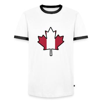 Canada leaf - Männer Kontrast-T-Shirt - Weiß/Schwarz - Vorne - AI Model Female 172 light (172cm) & AI Model Male 178 dark (178cm)