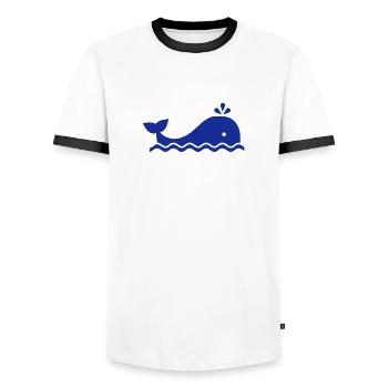 Wal - Männer Kontrast-T-Shirt - Weiß/Schwarz - Vorne - AI Model Female 172 light (172cm) & AI Model Male 178 dark (178cm)
