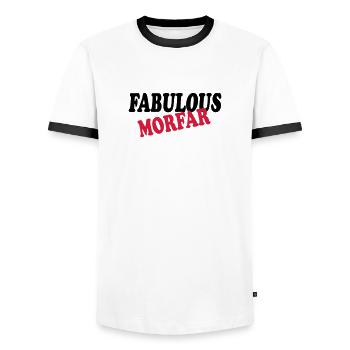 Fabulous morfar 111 - Männer Kontrast-T-Shirt - Weiß/Schwarz - Vorne - AI Model Female 172 light (172cm) & AI Model Male 178 dark (178cm)