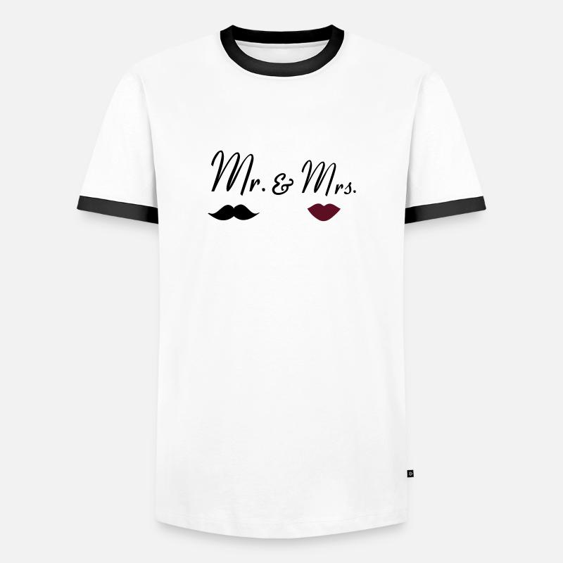 mr_mrs_2 - Men's Ringer Shirt - white/black