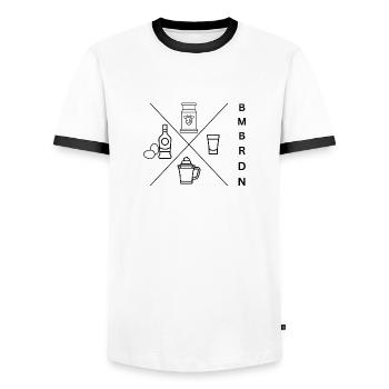 Bombardino - T-shirt contrasté Homme - blanc/noir - Devant - AI Model Female 172 light (172cm) & AI Model Male 178 dark (178cm)