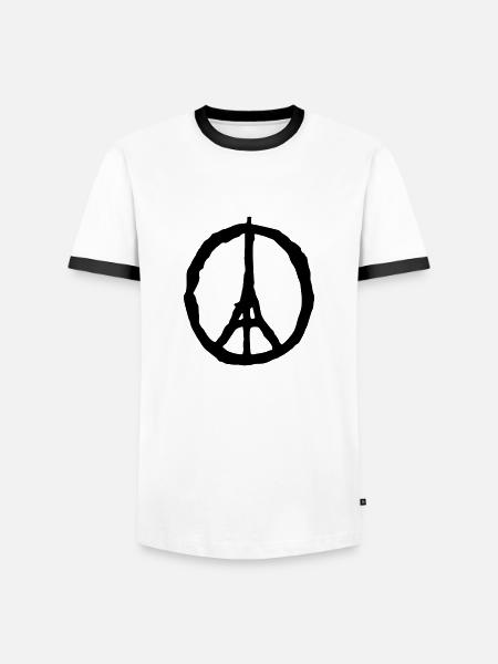 peace paris - Männer Kontrast-T-Shirt - Weiß/Schwarz