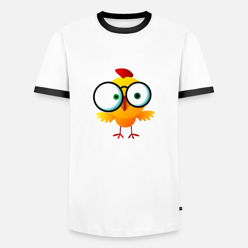 Crazy chick with glasses - Men's Ringer Shirt - white/black