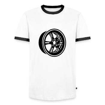 Rim wheel - Men's Ringer Shirt - white/black - Front - AI Model Female 172 light (172cm) & AI Model Male 178 dark (178cm)