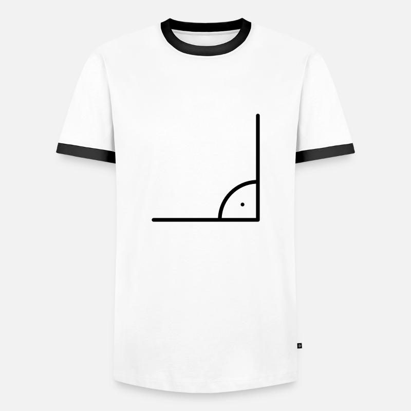 Mathematics icon - right angle - Men's Ringer Shirt - white/black