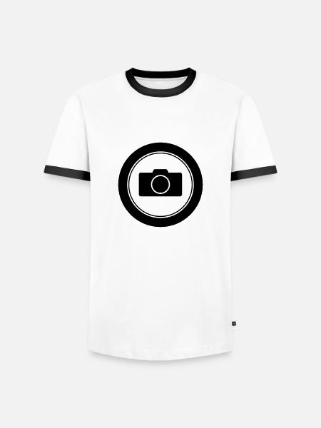 Kamera / / digital kamera / / Kamera / / foto - Herre kontrast-T-shirt - hvid/sort