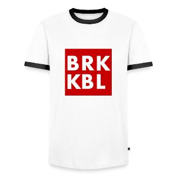 Resident of Bruchköbel - Männer Kontrast-T-Shirt - Weiß/Schwarz - Vorne - AI Model Female 172 light (172cm) & AI Model Male 178 dark (178cm)