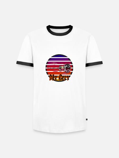 My City - Männer Kontrast-T-Shirt - Weiß/Schwarz
