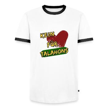 Kein Herz für Talahons - Männer Kontrast-T-Shirt - Weiß/Schwarz - Vorne - AI Model Female 172 light (172cm) & AI Model Male 178 dark (178cm)