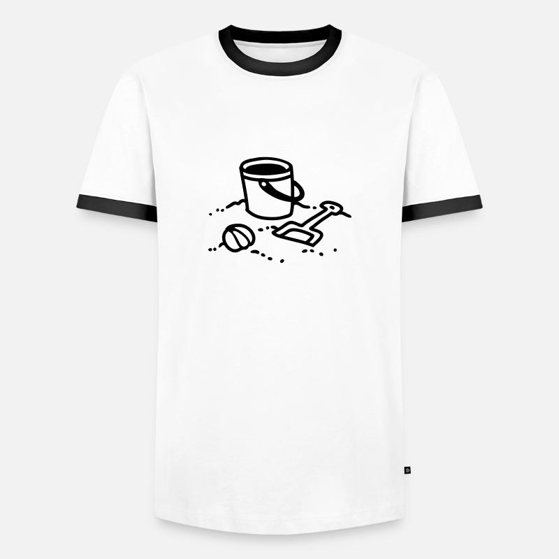 Sandbox - beach - Line - Men's Ringer Shirt - white/black