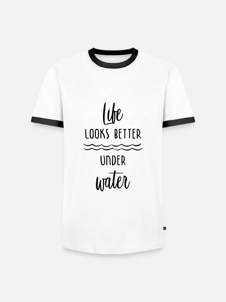 Life looks better under water - Men's Ringer Shirt - white/black