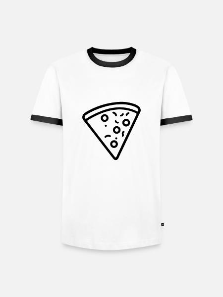 Pizza slice - Men's Ringer Shirt - white/black
