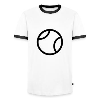 Balle de tennis - T-shirt contrasté Homme - blanc/noir - Devant - AI Model Female 172 light (172cm) & AI Model Male 178 dark (178cm)