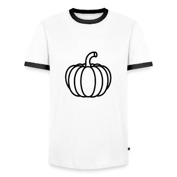 citrouille - T-shirt contrasté Homme - blanc/noir - Devant - AI Model Female 172 light (172cm) & AI Model Male 178 dark (178cm)