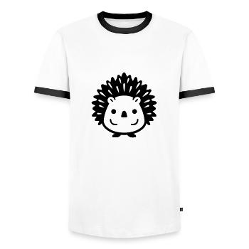 Igel - Männer Kontrast-T-Shirt - Weiß/Schwarz - Vorne - AI Model Female 172 light (172cm) & AI Model Male 178 dark (178cm)