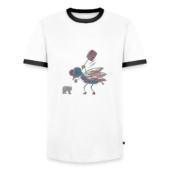 Mücke - Männer Kontrast-T-Shirt - Weiß/Schwarz - Vorne - AI Model Female 172 light (172cm) & AI Model Male 178 dark (178cm)