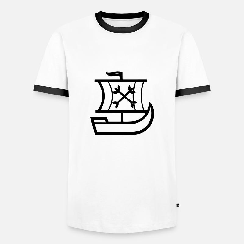 Pirate ship - Men's Ringer Shirt - white/black