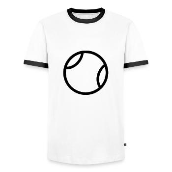Balle de tennis - T-shirt contrasté Homme - blanc/noir - Devant - AI Model Female 172 light (172cm) & AI Model Male 178 dark (178cm)