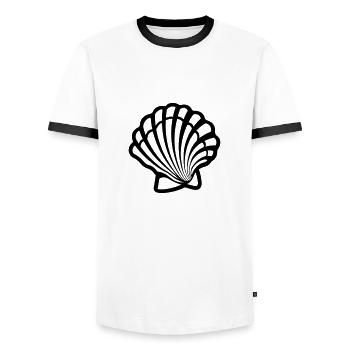 Coquillage - T-shirt contrasté Homme - blanc/noir - Devant - AI Model Female 172 light (172cm) & AI Model Male 178 dark (178cm)