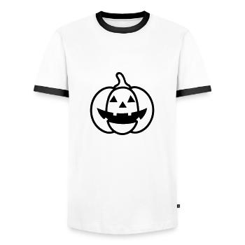 pumpkin - Men's Ringer Shirt - white/black - Front - AI Model Female 172 light (172cm) & AI Model Male 178 dark (178cm)