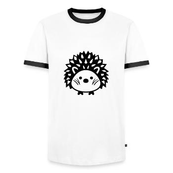 hedgehog - Men's Ringer Shirt - white/black - Front - AI Model Female 172 light (172cm) & AI Model Male 178 dark (178cm)