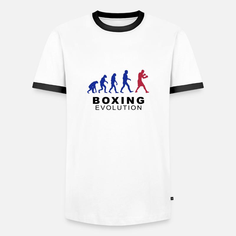 Boxing evolution - Men's Ringer Shirt - white/black