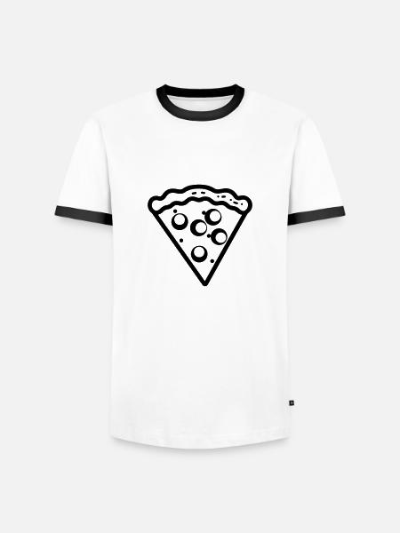 Pizza slice - Men's Ringer Shirt - white/black