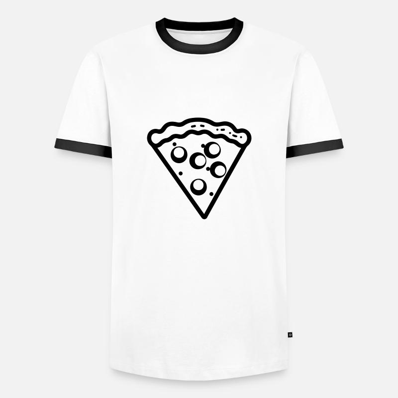 Pizza slice - Men's Ringer Shirt - white/black